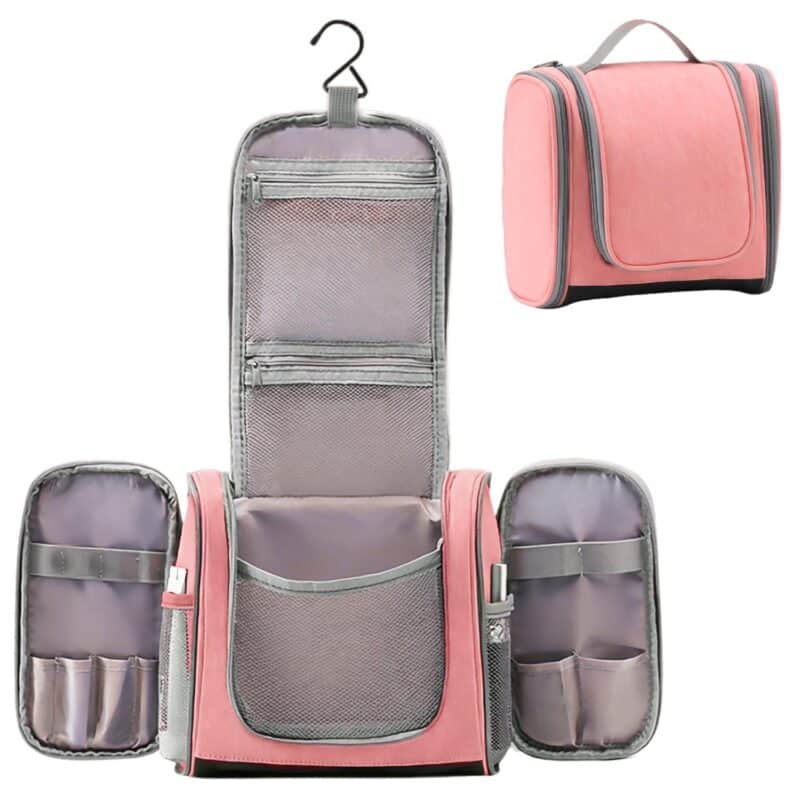 Custom Hanging Travel Toiletry Bag W/ Multiple Pockets - 4