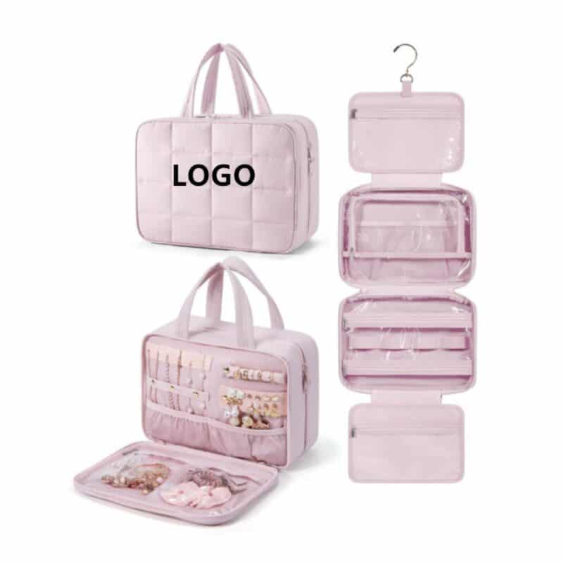 Custom Hanging Travel Toiletry Bag w/Jewelry Organizer