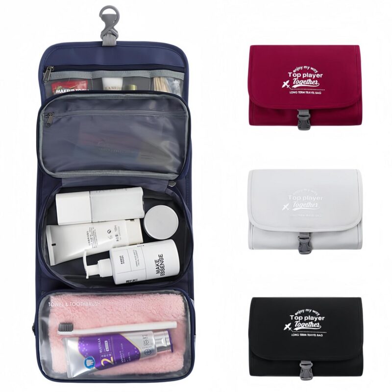 Custom Hanging Travel Toiletry Bag with Wet-Dry Separation