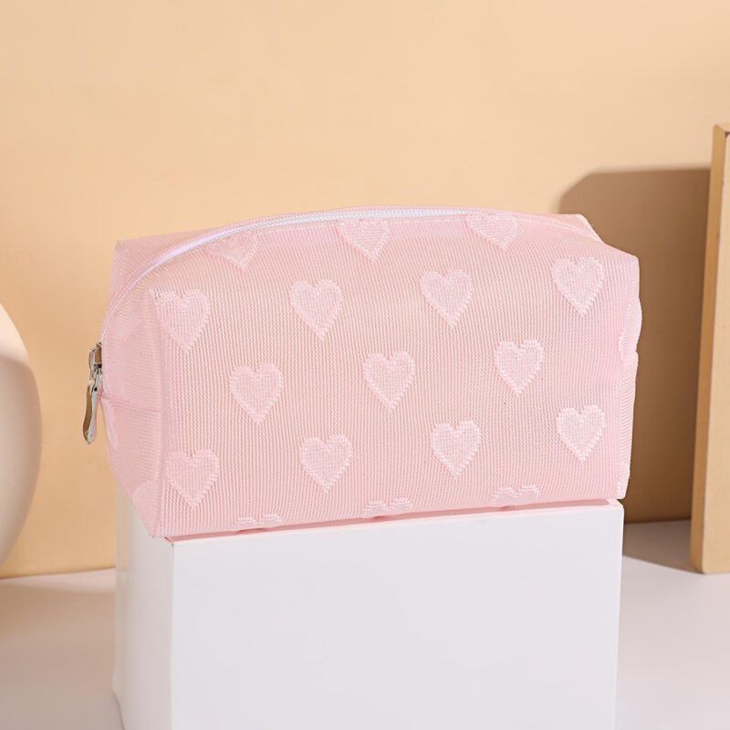 Custom Heart Pattern Medium Cosmetic Bag Toiletry Bag - 2