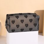 Custom Heart Pattern Medium Cosmetic Bag Toiletry Bag - 4