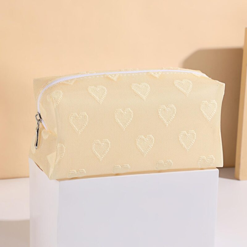 Custom Heart Pattern Medium Cosmetic Bag Toiletry Bag - 5