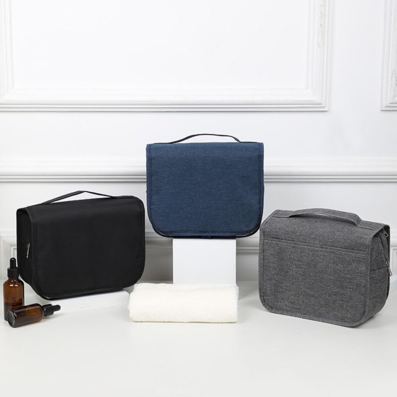 Custom Heathered Hanging Carry All Travel Toiletry Bag - 1