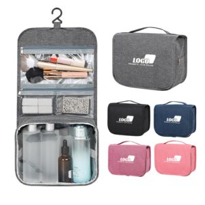 Custom Heathered Hanging Carry All Travel Toiletry Bag
