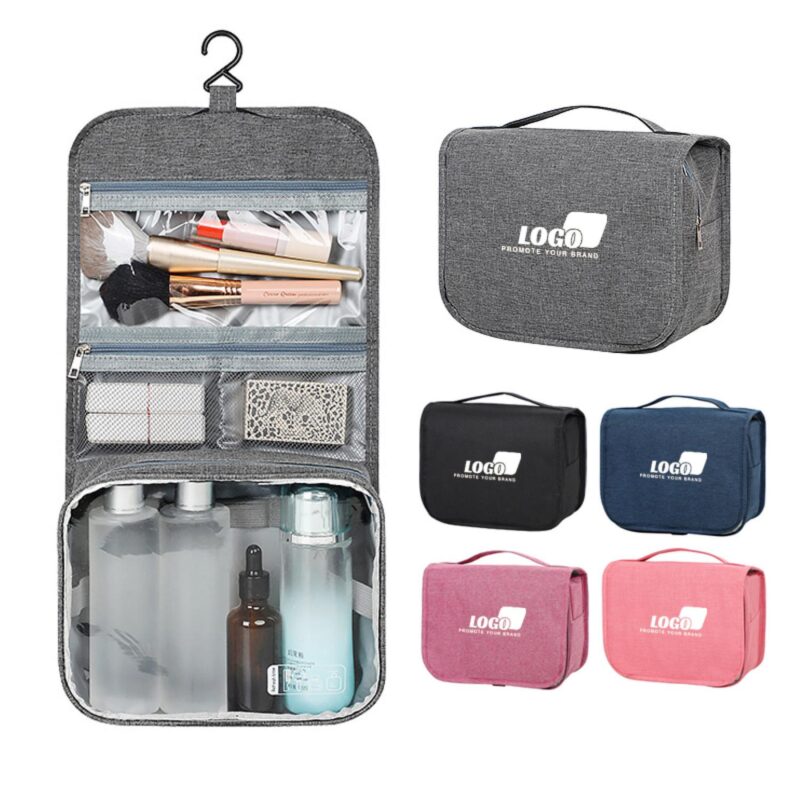Heathered-Hanging-Carry-All-Travel-Toiletry-Bag-LPMC189 Custom Heathered Hanging Carry All Travel Toiletry Bag