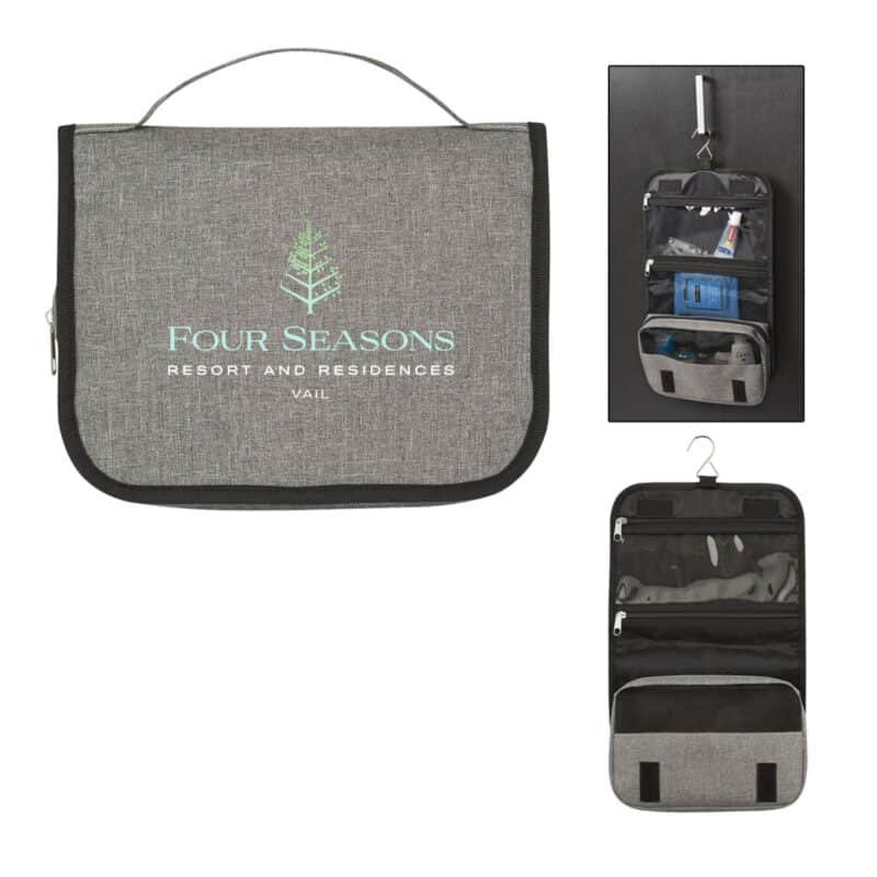 Custom Heathered Hanging Toiletry Bag - 2