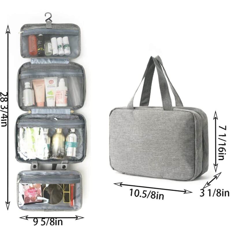 Custom Heathered Hanging Toiletry Bag - 1
