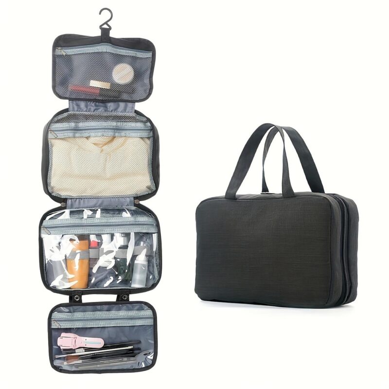 Custom Heathered Hanging Toiletry Bag - 2