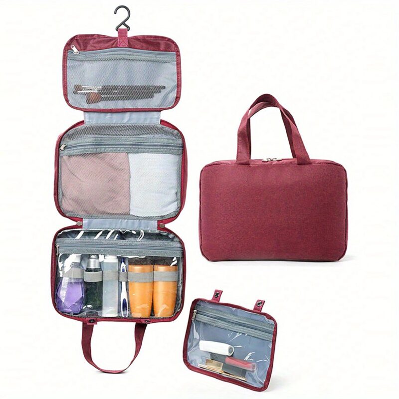 Custom Heathered Hanging Toiletry Bag - 5