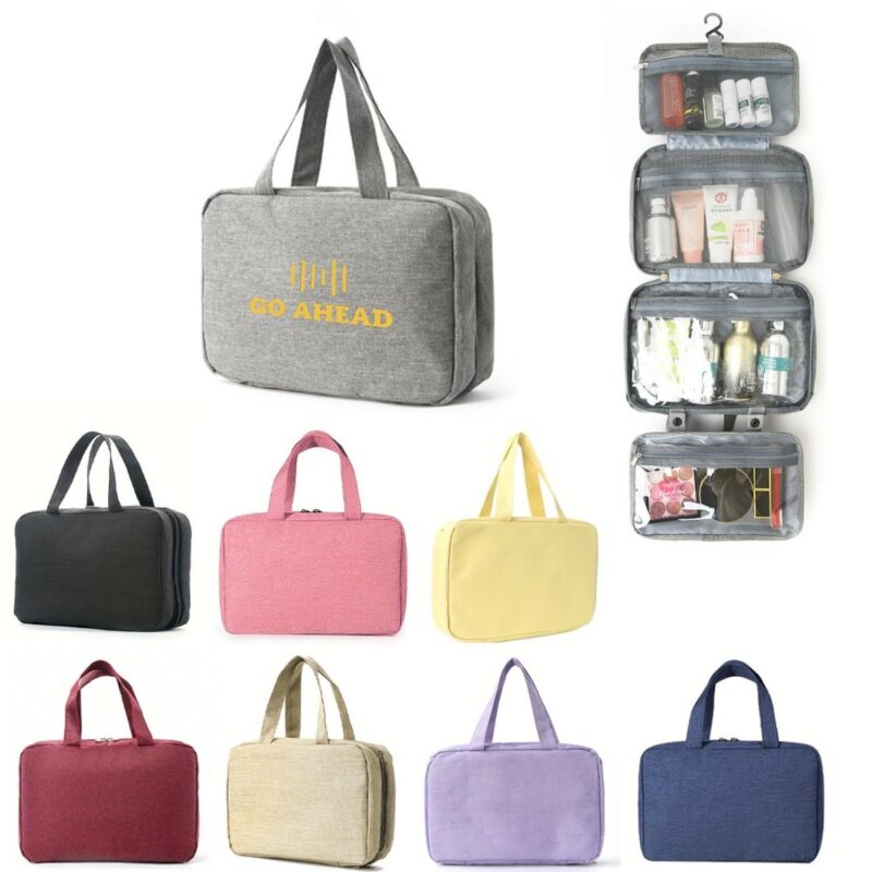 Custom Heathered Hanging Toiletry Bag