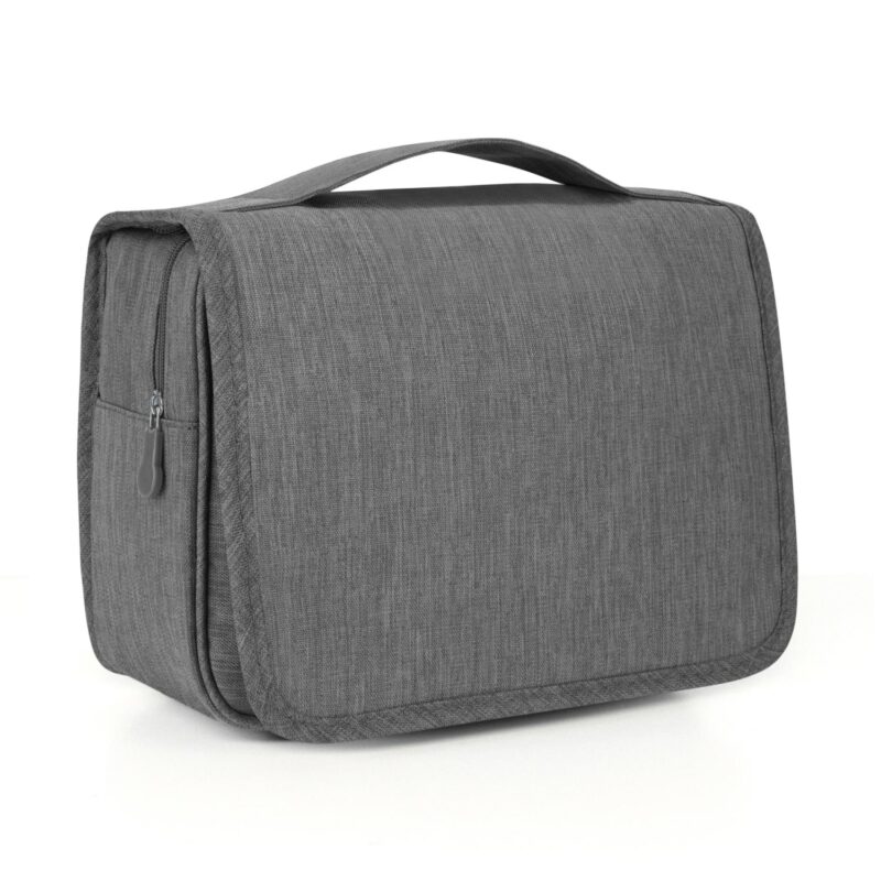Custom Heathered Polyester Hanging Travel Toiletry Kit - 5