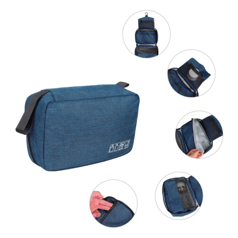 Custom Heathered Portable Travel Hanging Makeup Toiletry Bag - 2