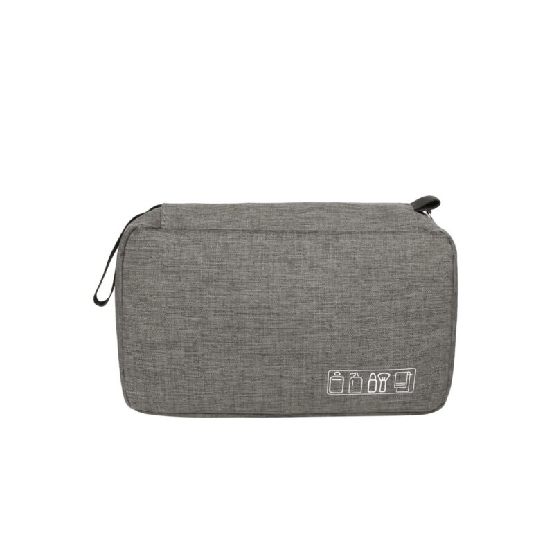 Custom Heathered Portable Travel Hanging Makeup Toiletry Bag - 6