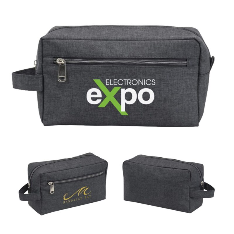 Custom Heathered Travel Toiletry Bag