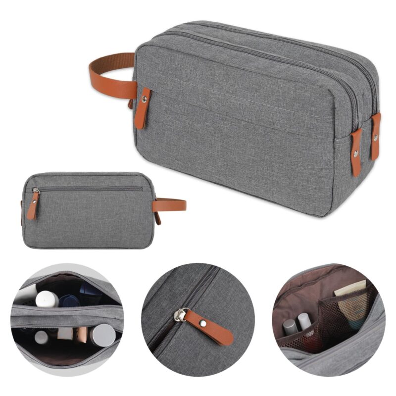 Custom Heathered Travel Toiletry Bag (Ocean) - 2