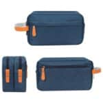 Custom Heathered Travel Toiletry Bag W/PU Handle - 1