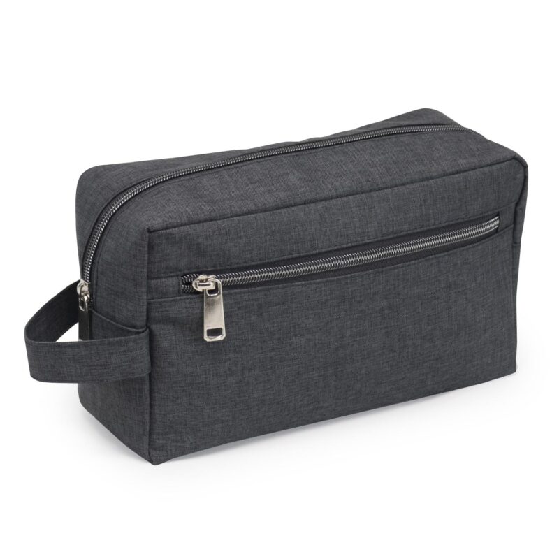 Custom Heathered Two Zipper Toiletry Bag