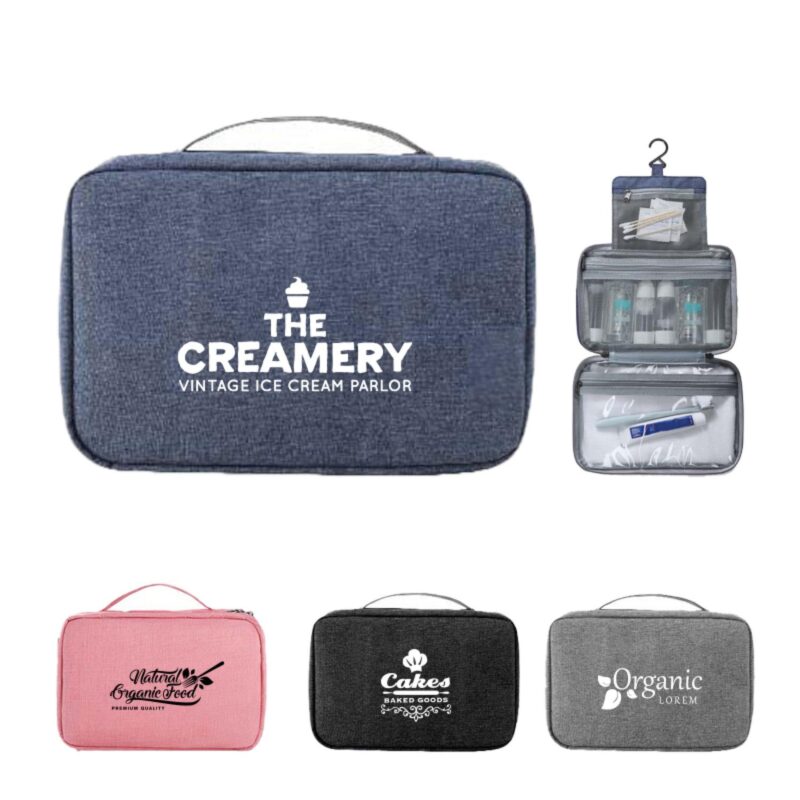 Custom High-Capacity Tri-Fold Travel Toiletry Bag