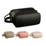 Custom Large Capacity Double Layer Makeup Bag Waterproof PU Leather Toiletry Bag For Women - 1