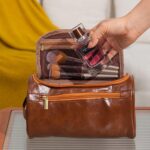 Custom Large Capacity Durable Travel PU Leather Toiletry Bag - 7
