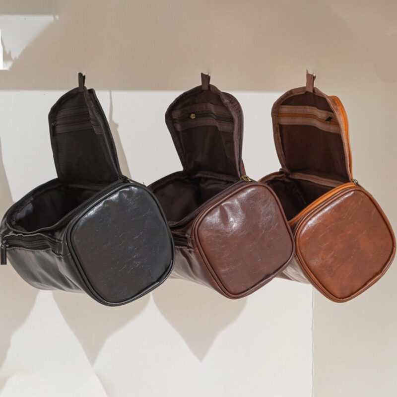 Custom Large Capacity Durable Travel PU Leather Toiletry Bag - 8