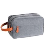Custom Large Capacity Fabric Travel Toiletry Bag with Zipper Closure - 1