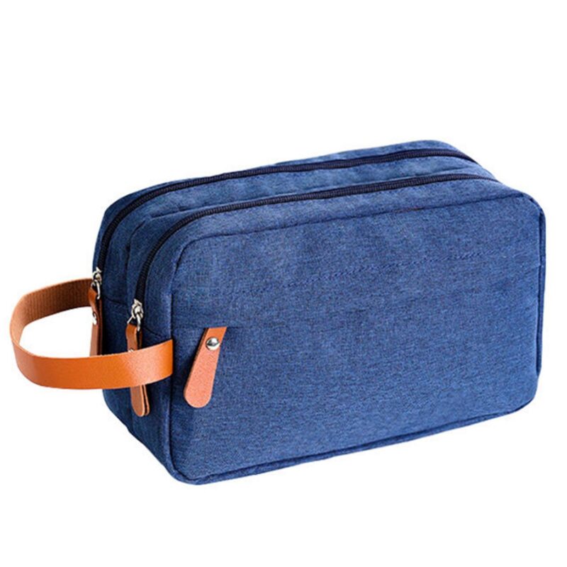 Custom Large Capacity Fabric Travel Toiletry Bag with Zipper Closure - 5