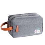 Custom Large Capacity Fabric Travel Toiletry Bag with Zipper Closure - 6