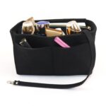 Custom Large Capacity Felt Makeup Bag Custom Logo Women Cosmetic Bag Multi Compartment Travel Toiletry Bag - 4