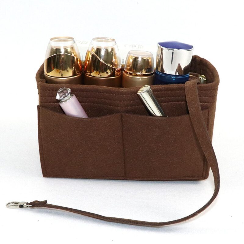 Custom Large Capacity Felt Makeup Bag Custom Logo Women Cosmetic Bag Multi Compartment Travel Toiletry Bag - 5