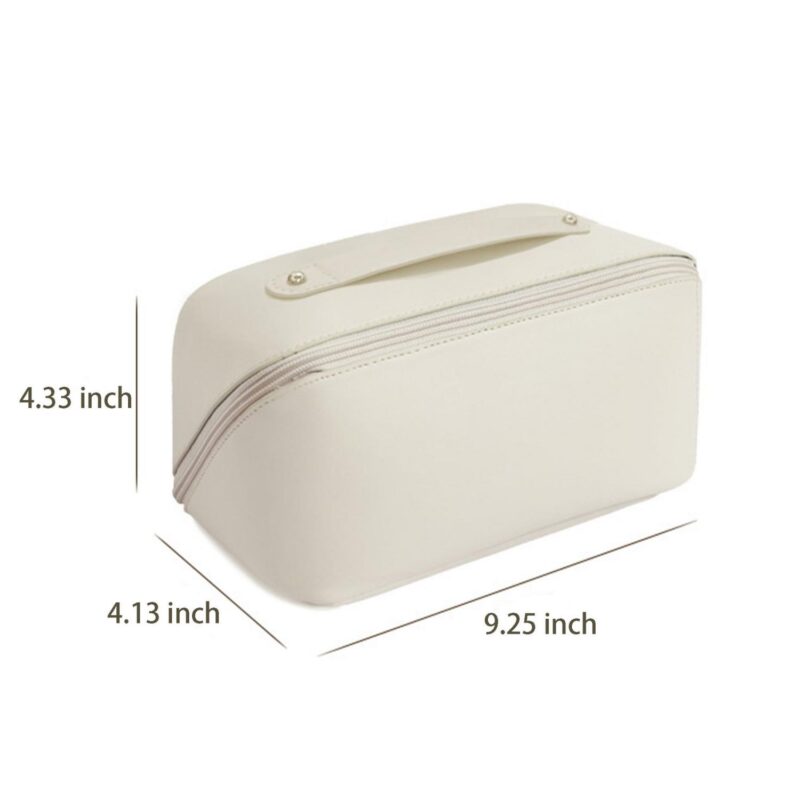 Custom Large Capacity Pu Leather Partitioned Toiletry Bag - 2