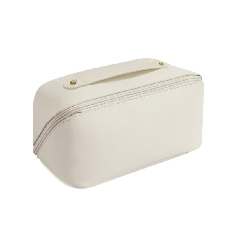 Custom Large Capacity Pu Leather Partitioned Toiletry Bag - 3