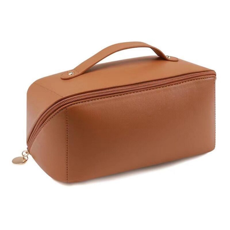 Custom Large Capacity Pu Leather Partitioned Toiletry Bag - 6