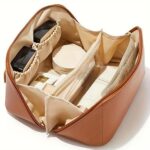 Custom Large Capacity Pu Leather Partitioned Toiletry Bag - 8
