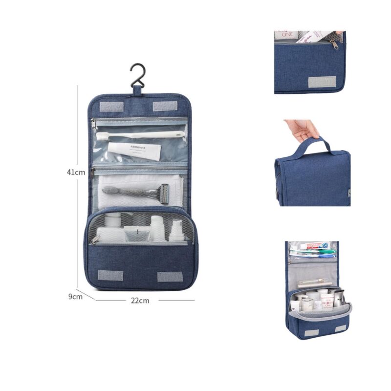Custom Large Capacity Travel Toiletry Bag With Hanging Hook - 3