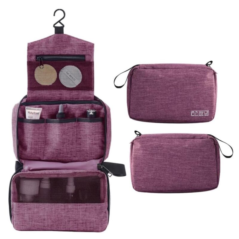 Custom Large Capacity Travel Toiletry Bag with Hanging Hook - 3