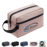 Custom Large Capacity Waterproof Oxford Cosmetic Toiletry Bag with Zipper