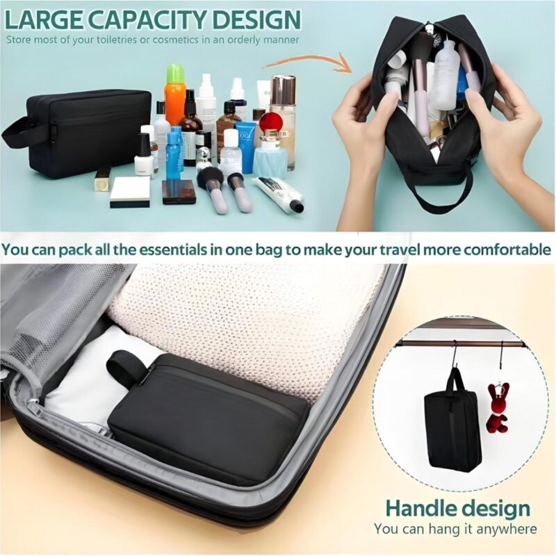 Custom Large Capacity Waterproof Oxford Cosmetic Toiletry Bag with Zipper - 9