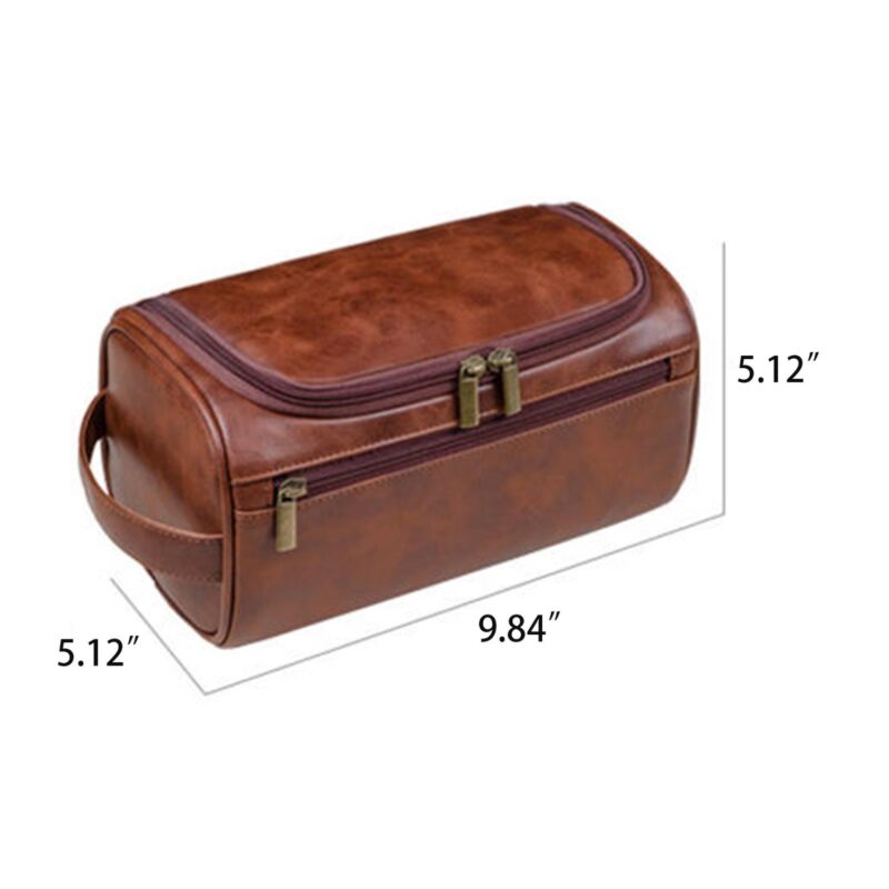Custom Leather Dopp Kit Toiletry Bag for Men Women Hanging Travel Cosmetic Organizer Large Traveling Makeup - 1