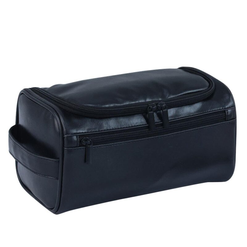 Custom Leather Dopp Kit Toiletry Bag for Men Women Hanging Travel Cosmetic Organizer Large Traveling Makeup - 4