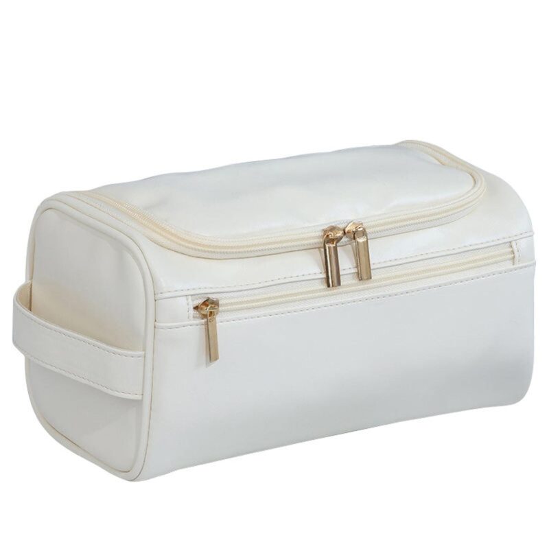 Custom Leather Dopp Kit Toiletry Bag for Men Women Hanging Travel Cosmetic Organizer Large Traveling Makeup - 6
