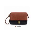 Custom Leather Double Layer Men's Toiletry Bag - 1