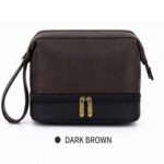 Custom Leather Double Layer Men's Toiletry Bag - 3