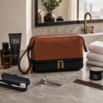 Custom Leather Double Layer Men's Toiletry Bag - 4