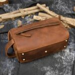 Custom Leather Handmade Travel Toiletry Bag - 2