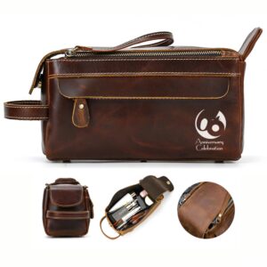 Custom Leather Handmade Travel Toiletry Bag