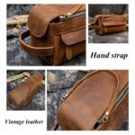 Custom Leather Handmade Travel Toiletry Bag - 4