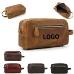 Custom Leather Travel Toiletry Bag