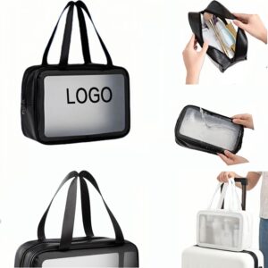 Custom Matte Transparent PU Travel Toiletry Bag