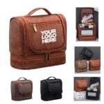 Custom Men Hanging Leather Toiletry Bag